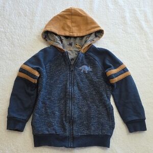 Epic Threads Navy and Tan Hooded Zip Sweatshirt